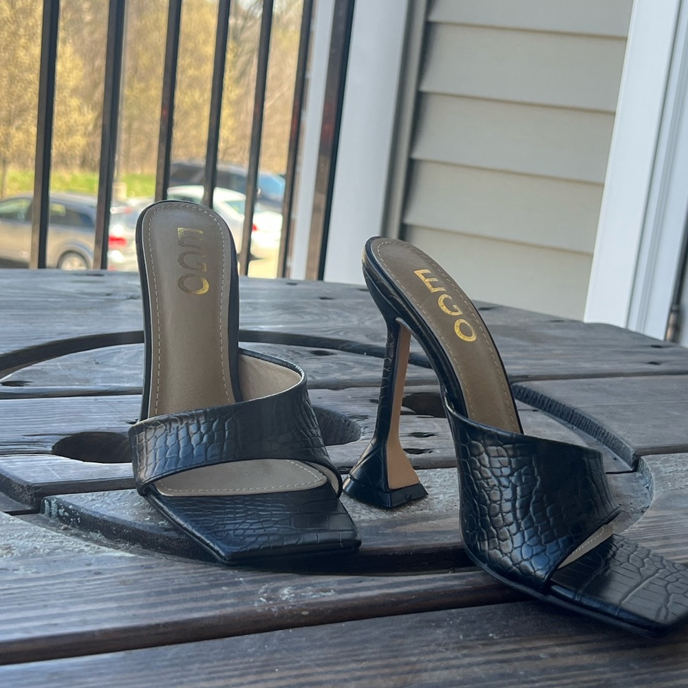 Ego Shoes Square Toe Mule Heel
